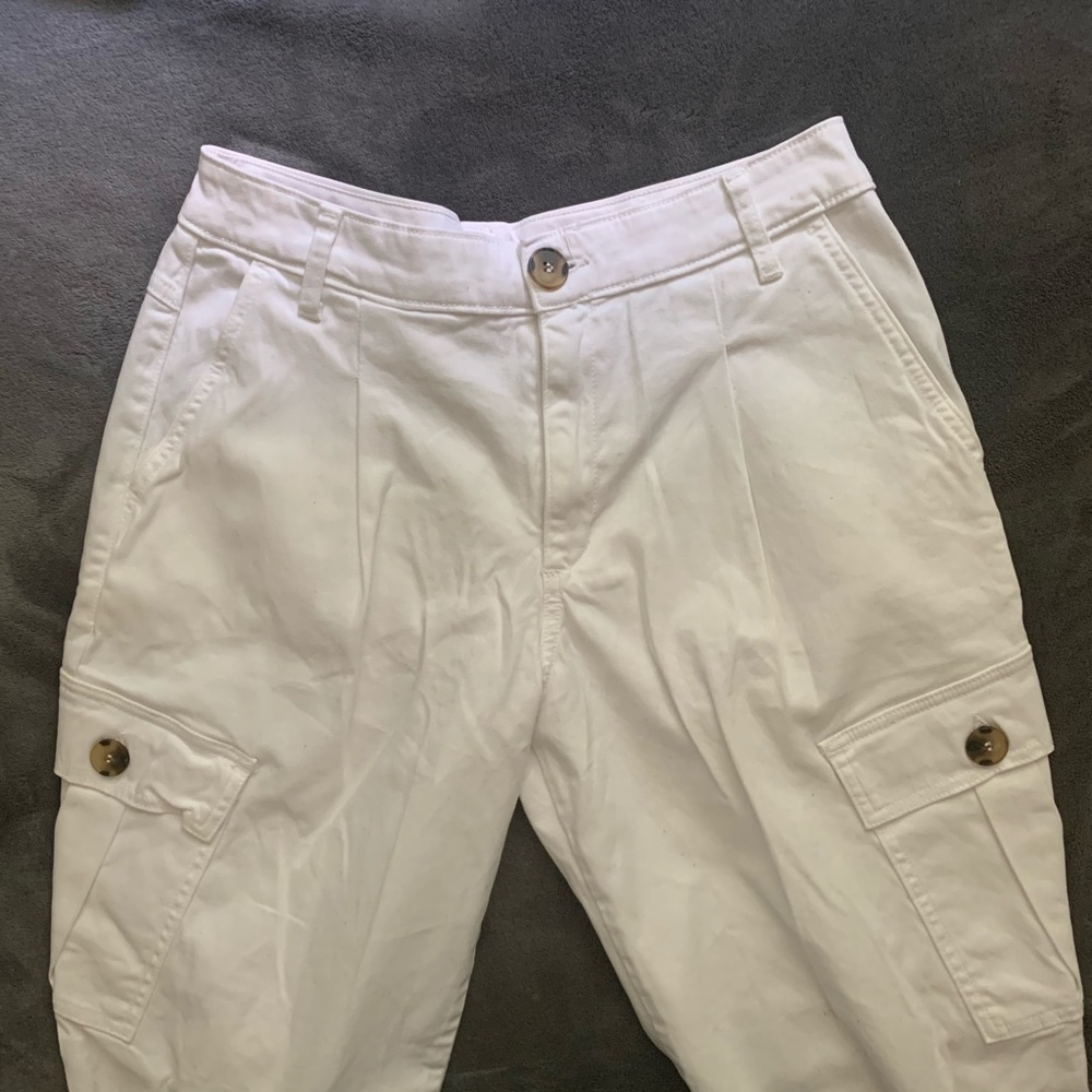 NWOT White cargo style jean pants